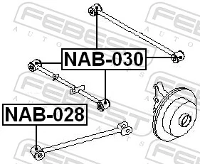 NAB030 Febest Silentblock de brazo transversal de suspensión trasera