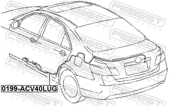 0199ACV40LUG Febest Cable de apertura de maletero trasero