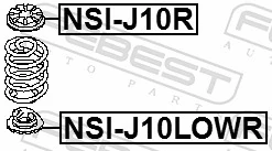 NSIJ10LOWR Febest Aislador de resorte trasero inferior de goma