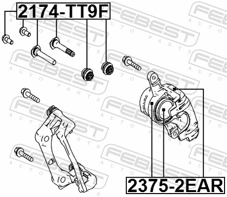 23752EAR Febest Kit de reparación de frenos trasero