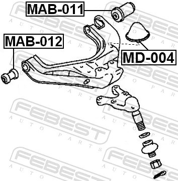 MAB011 Febest Silentblock de brazo de suspensión delantero inferior