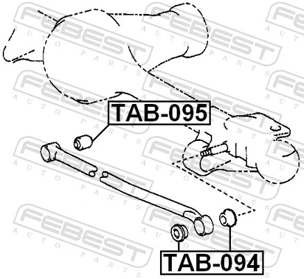 TAB095 Febest Silentblock de tirante transversal delantero