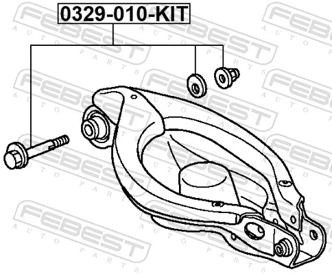 0329010KIT Febest Perno interior del brazo de caída trasero