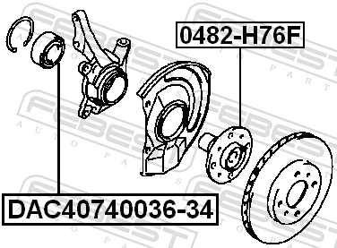 DAC4074003634 Febest Rodamientos de rueda delantero