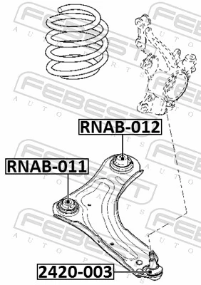 RNAB011 Febest Silentblock de brazo de suspensión delantero inferior