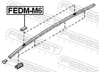 FEDMM6 Febest Tapa delantera del riel del portaequipajes del techo