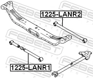 1225LANR1 Febest Barra transversal, suspensión de ruedas, eje trasero