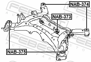 NAB374 Febest Silentblock del puente trasero
