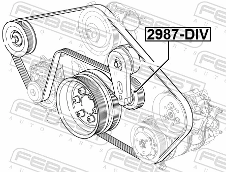 2987DIV Febest Tensor de correa de alternador