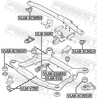 VLAB016 Febest Silentblock del soporte delantero del motor