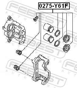 Juego de reparación, pinza de freno delantero Nissan Patrol Y61