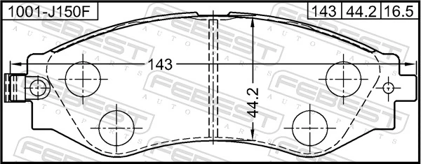 1001J150F Febest Pastillas delanteras