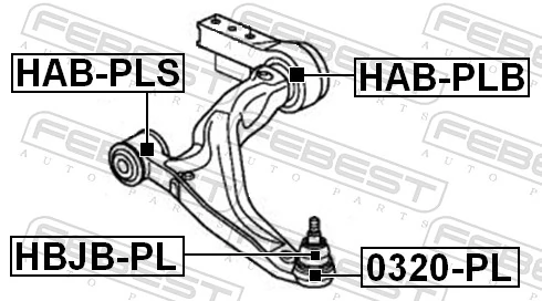HABPLB Febest Silentblock de brazo de suspensión delantero inferior