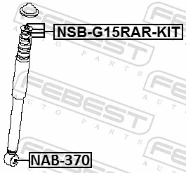 NAB370 Febest Buje de amortiguador trasero