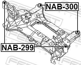 NAB300 Febest Buje silencioso del subchasis delantero