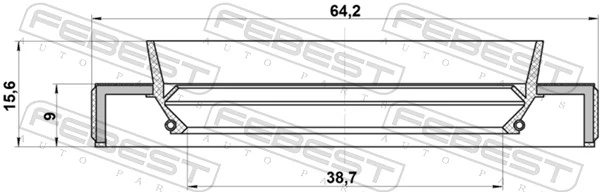 T1412 Musashi Retén del semieje delantero derecho