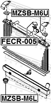 FEBEST MZSB-M6U Supporto Radiatore Per Mazda 5, CX-5, 6 – Sostituisce LF17-15-242C