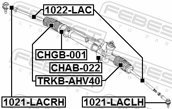 CHAB022 Febest Silentblock de montaje de la cremallera de dirección