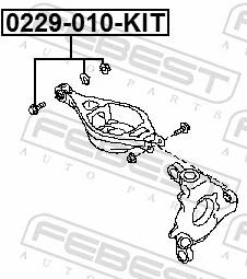 0229010KIT Febest Perno de fijación interior del brazo oscilante inferior trasero