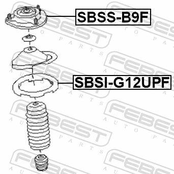 SBSSB9F Febest Soporte del amortiguador delantero