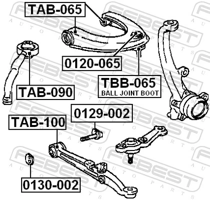 TAB090 Febest Silentblock de brazo de suspensión delantero inferior