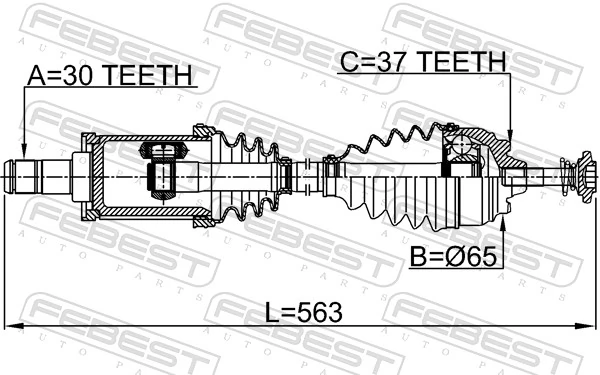Semieje delantero izquierdo SKF VKJC5827