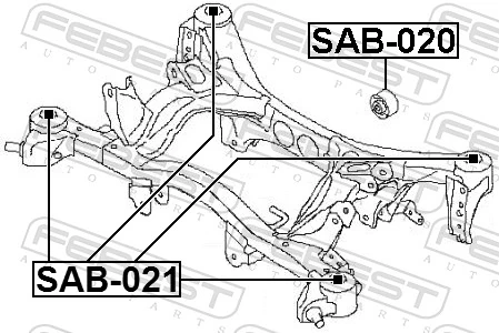 SAB021 Febest Silentblock del puente trasero