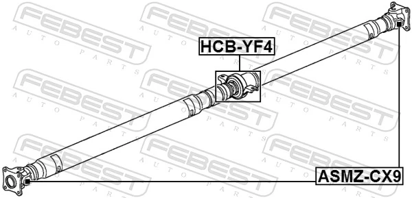 HCBYF4 Febest Rodamiento central del eje de transmisión
