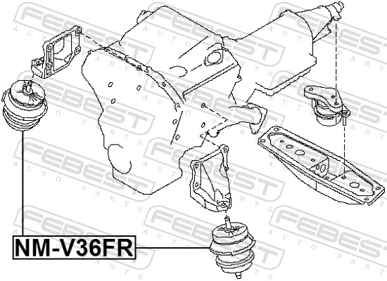 NMV36FR Febest Almohada del Motor Izquierda / Derecha