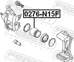 0276N15F Febest Émbolo de la pinza de freno delantera