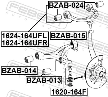 BZAB014 Febest Silentblock de brazo de suspensión delantero inferior