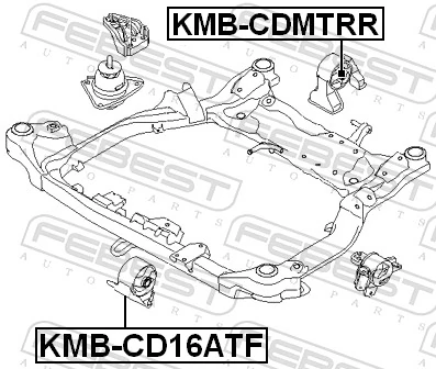 KMBCD16ATF Febest Silentblock del soporte delantero del motor