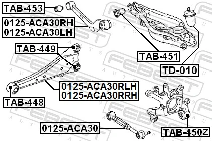 TAB450Z Febest Buje de mangueta trasera