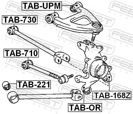 TAB730 Febest Buje del brazo transversal trasero