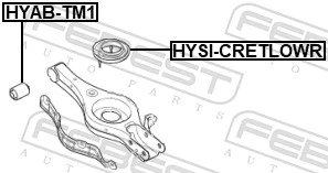 HYSICRETLOWR Febest Aislador de resorte trasero inferior de goma