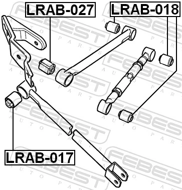 LRAB018 Febest Buje de la barra reactiva trasera