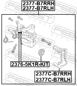 23765K1RKIT Febest Kit de reparación de frenos trasero
