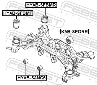 Silentblock del puente trasero para Hyundai Santa Fe II CM