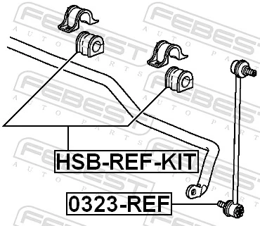 HSBREFKIT Febest Buje estabilizador delantero derecho