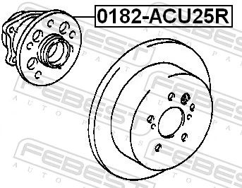 0182ACU25R Febest Buje de rueda trasero