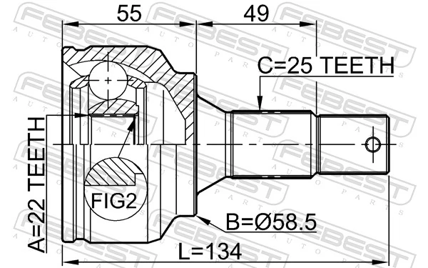 Junta homocinética exterior delantera Peugeot 207 
