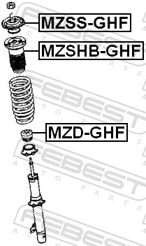 MZSSGHF Febest Soporte del amortiguador delantero