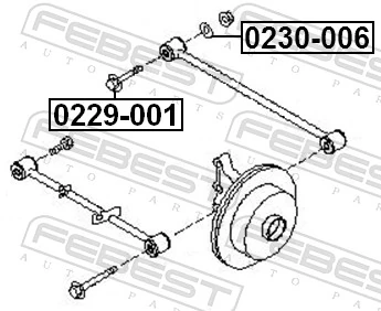 0229001 Febest Perno interior del brazo de caída trasero