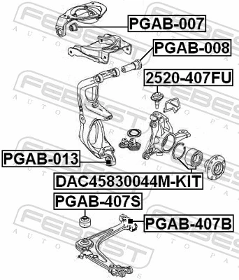 PGAB407S Febest Silentblock de brazo de suspensión delantero inferior