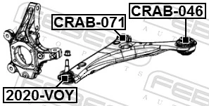 CRAB046 Febest Silentblock de brazo de suspensión delantero inferior