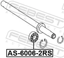 AS60062RS Febest Soporte de rodamiento intermedio del semieje delantero