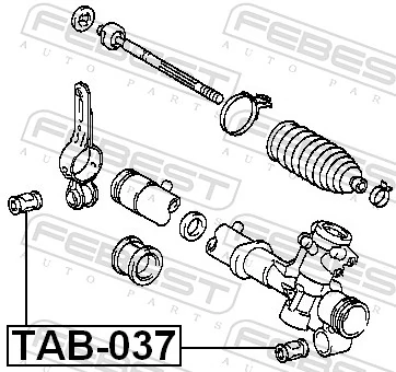 TAB037 Febest Silentblock de montaje de la cremallera de dirección