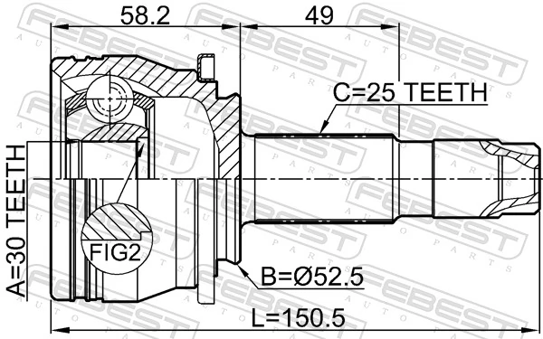 1010T300 Febest Junta homocinética