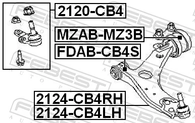 FDABCB4S Febest Silentblock de brazo de suspensión delantero inferior