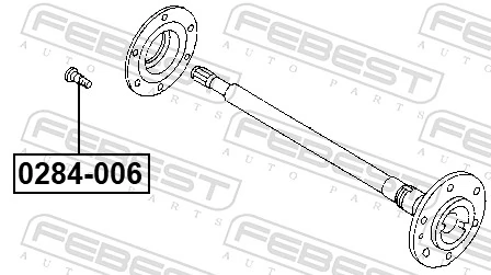 0284006 Febest Espárrago de rueda trasera